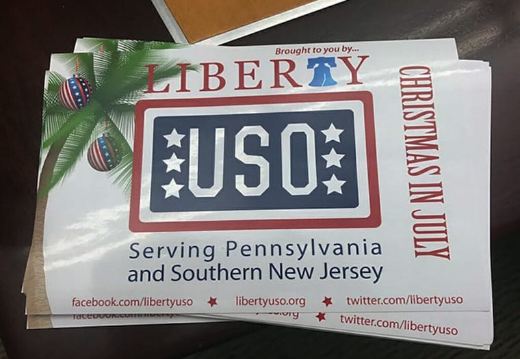 Liberty USO Christmas in July logo