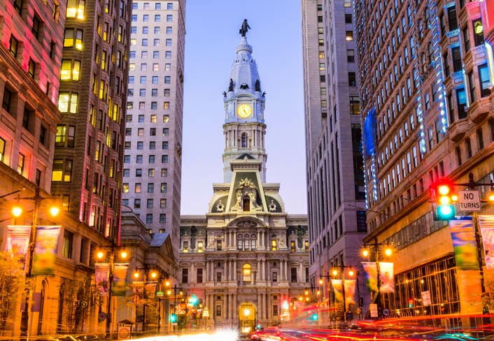 Philadelphia City Hall, Dilworth Plaza, and 15th Street Station