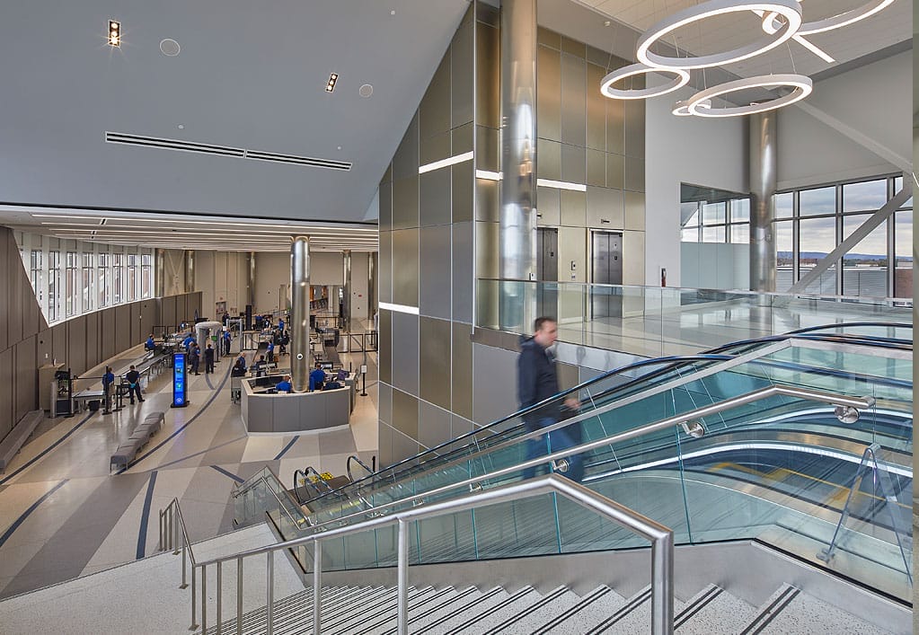 LNAA-ABE-Security-Checkpoint-(Connector)-Improvements Four-lane security check Escalators